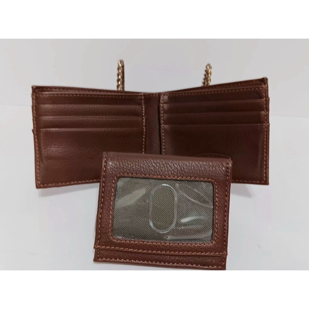 Lake & Trail Green Canvas  / Brown Leather Bi-fold Men's Wallet 4.25"×3.25"